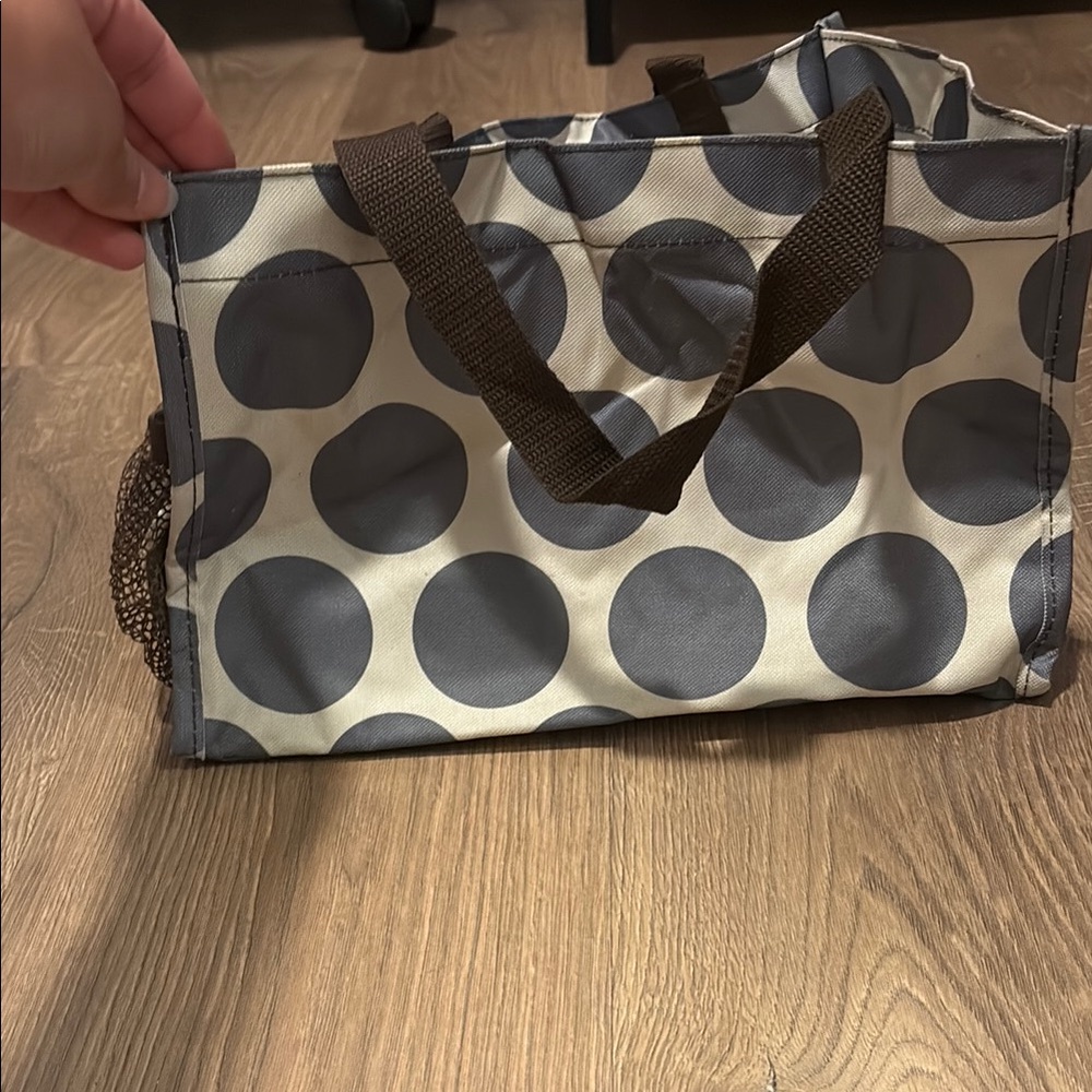 Thirty one - Polka Dot Tote Bag - Gray and Brown